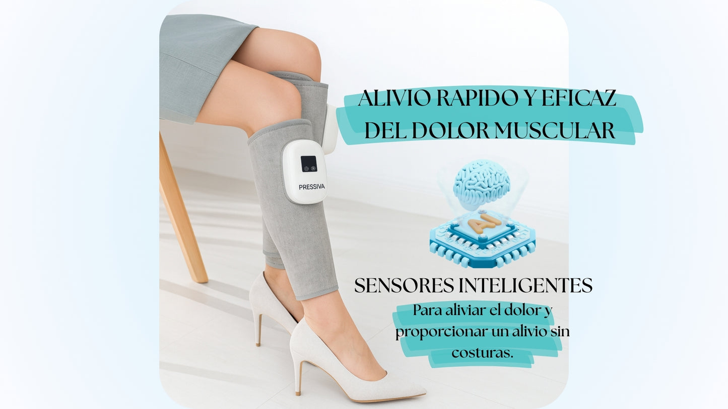 Masajeador de Piernas PRESSIVA | 2 en 1 con Calor y Compresión